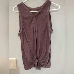 LULULEMON Shirt Womens Burgundy All Tied Up Tank Top Open Back Size 4